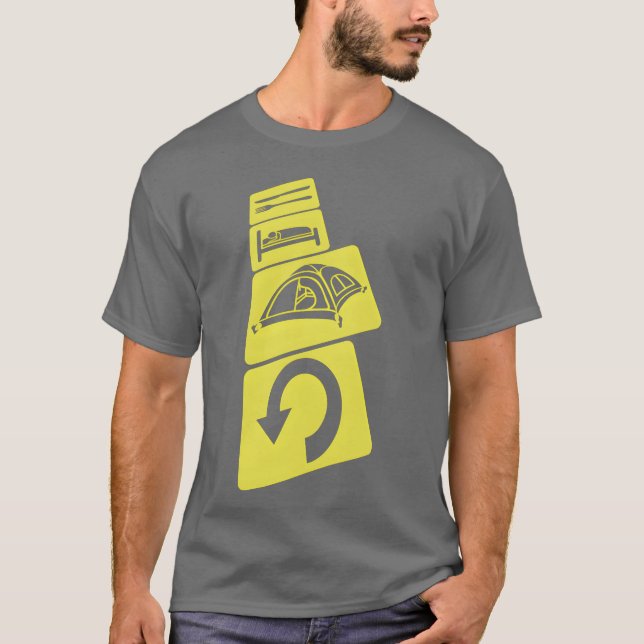 Camiseta de camping diária repetida menino (Frente)