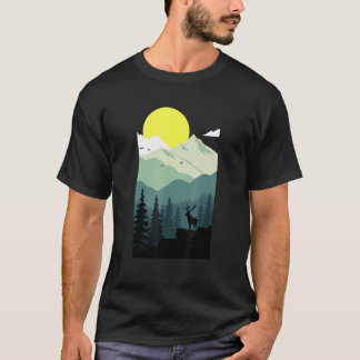 Camiseta de Camping e Trilha Silhueta da Floresta 