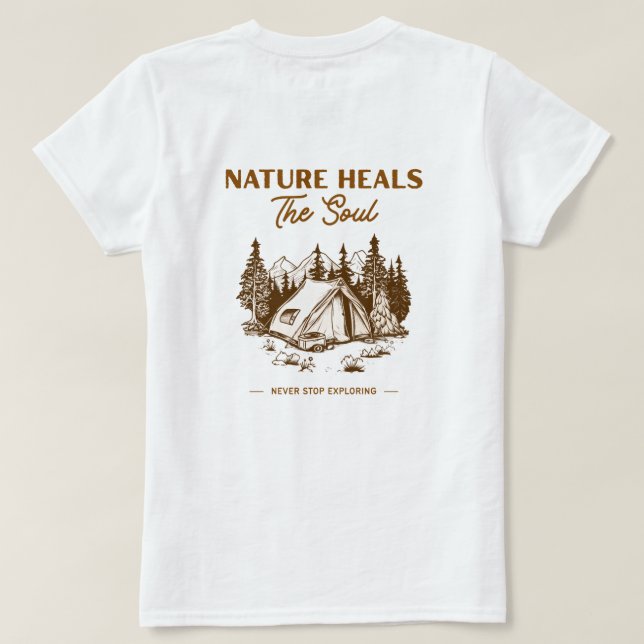 Camiseta de Camping Nature Heals The Soul (Verso do Design)