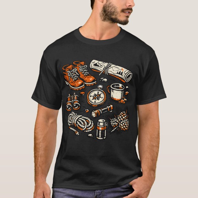 Camiseta de Camping Vintage Essentials | Retro Out (Frente)
