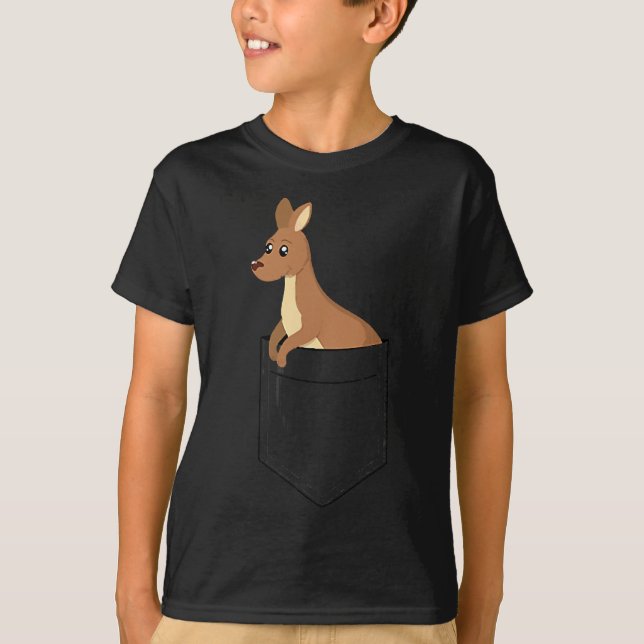 camiseta de canguru pequeno joey em uma camiseta d (Frente)