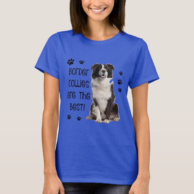 Camiseta de cão bonito! Os Collies de beira são o (Frente)
