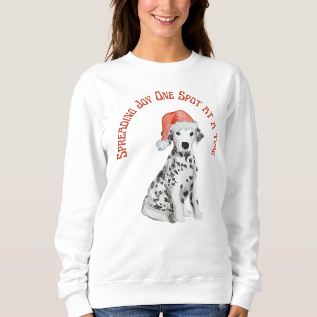 Camiseta de cão Dalmática de Natal, Espalhando a A (Frente)