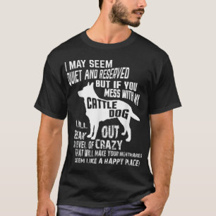 Camiseta de cão de gado Camisa Azul Louca Engraçad