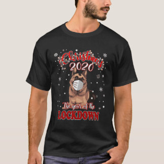 Camiseta de cão de Natal Quarentena 202