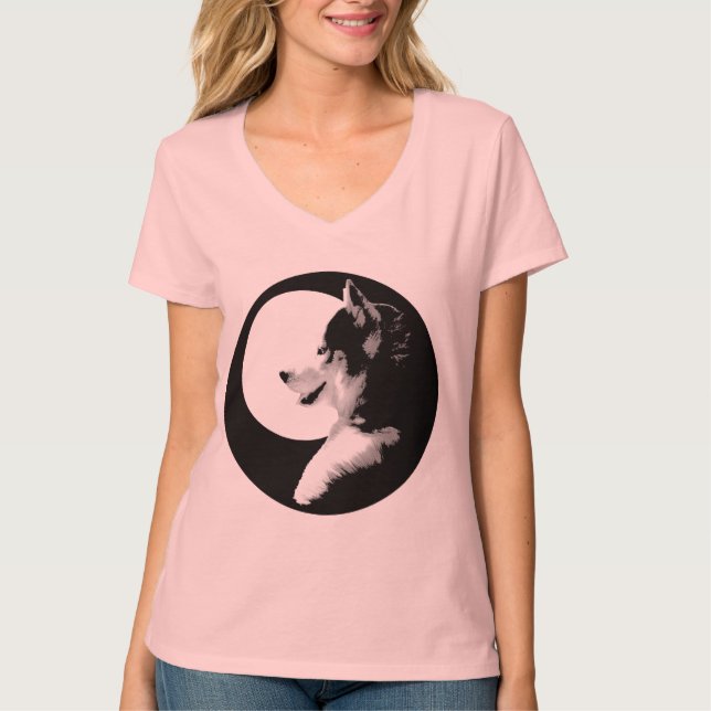 Camiseta de cão de Rouco de camisa Malamute Rouco  (Frente)