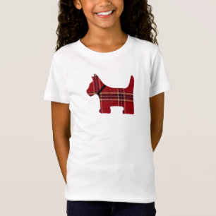 Camiseta de cão de Scotty da xadrez