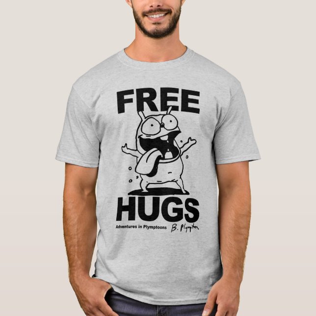 Camiseta de cão "Free Hugs" Bill Plympton (Frente)
