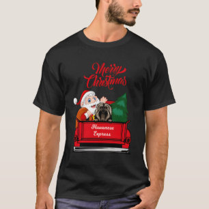 Camiseta de cão Havanês Com Papai Noel Em Chamada 