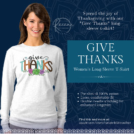 Camiseta de Capa longa das mulheres "Dê aos Obriga