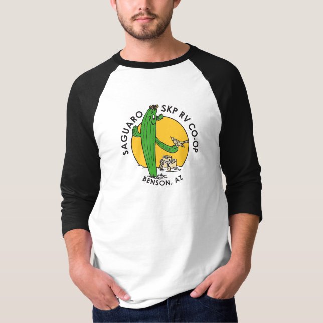 Camiseta de Capa Raglan 3/4, de uso masculino (Frente)