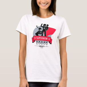 Camiseta de capa vermelha da Super Mãe