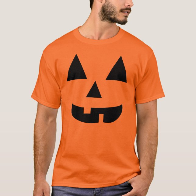 Camiseta de Cara de Abóbora do Halloween (Frente)