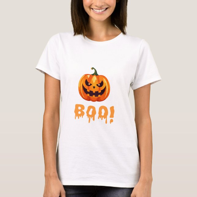 Camiseta de Cara de Abóbora do Halloween | Dia das (Frente)