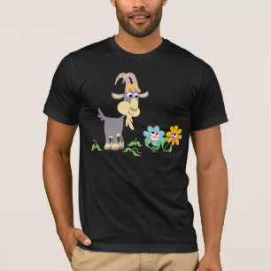 Camiseta de caricaturas e flores