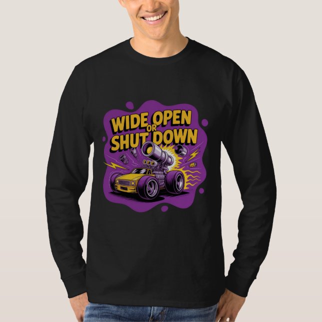 Camiseta de Carro de Corrida de Arrasta Divertida  (Frente)
