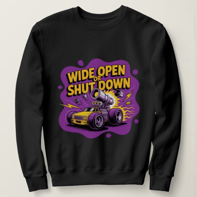 Camiseta de Carro de Corrida de Arrastaça Engraçad (Frente do Design)