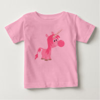 Camiseta de Cartoon Bonita Goma Unicorn Camiseta B