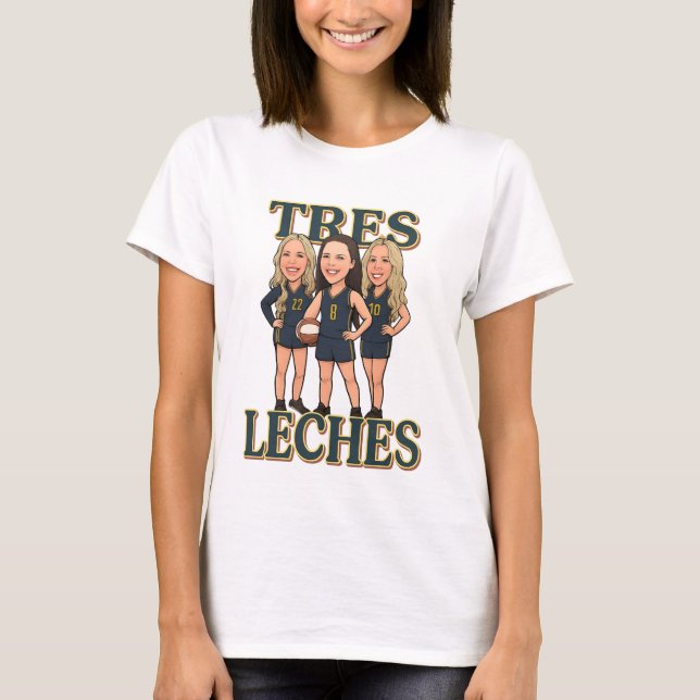 Camiseta de Cartoon de Basquete Tres Leches para M (Frente)