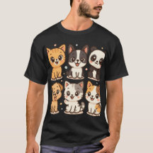Camiseta de Cartoon de Esquadrão Animal Bonito