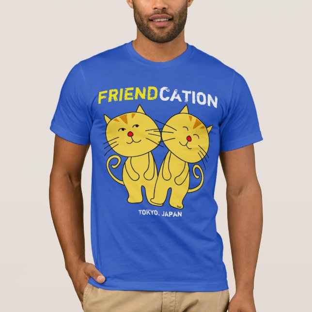 Camiseta de Cartoon de Gato de Amizade (Frente)