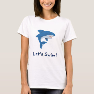 Camiseta de Cartoon de Tubarão Let's Swim - Amor p