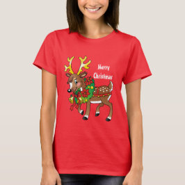 Camiseta de cartoon Natal Reindeer Holiday