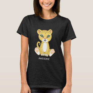Camiseta de Cartoon Selvagem Jovem-Leopardo