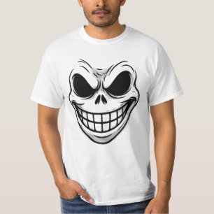 Camiseta de Cartoons com Rosto Assustador e Arte-S
