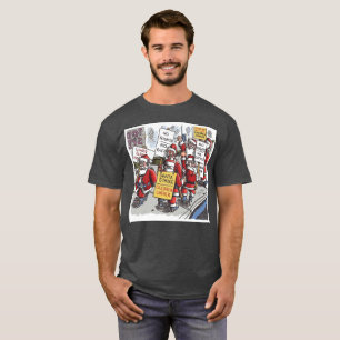 Camiseta de carvão de homens grevista de Papai Noe