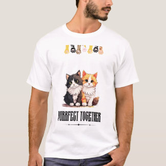 Camiseta de Casal de Gatos Fofos - Perfeitos Junto