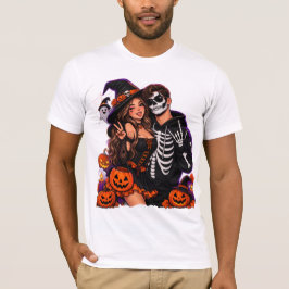 Camiseta de casal de Halloween fofa – Casal Assust