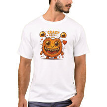 Camiseta de Casal de Monstro Laranja Engraçado