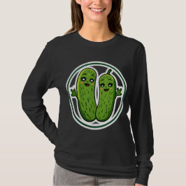 Camiseta de casal de picles fofos e engraçados par
