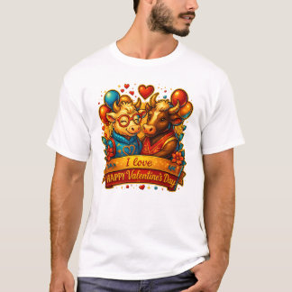 Camiseta de Casal de Vaca Fofa do Dia dos Namorado
