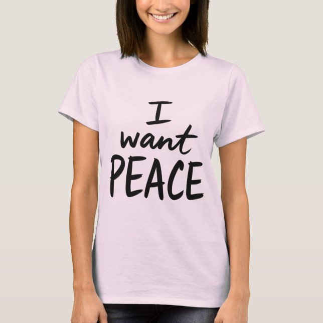 camiseta de casal “Eu Quero Paz” (Frente)