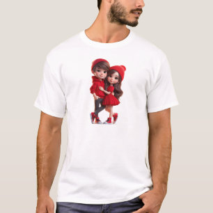 Camiseta de Casal Romântico Fofa – Amor de Valenti
