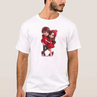 Camiseta de Casal Romântico Fofa – Amor de Valenti
