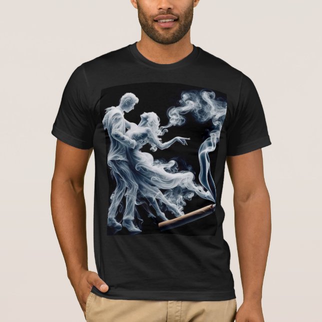 Camiseta de Casal Silhueta Dança Fumaça (Frente)