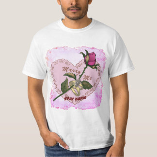 Camiseta de casamento da Rosa de casado do Me Ri