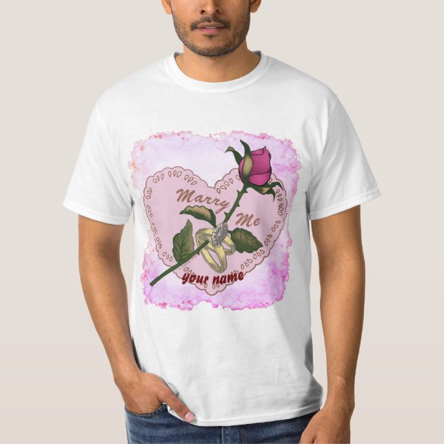 Camiseta de casamento da Rosa de casado do   Me Ri (Frente)