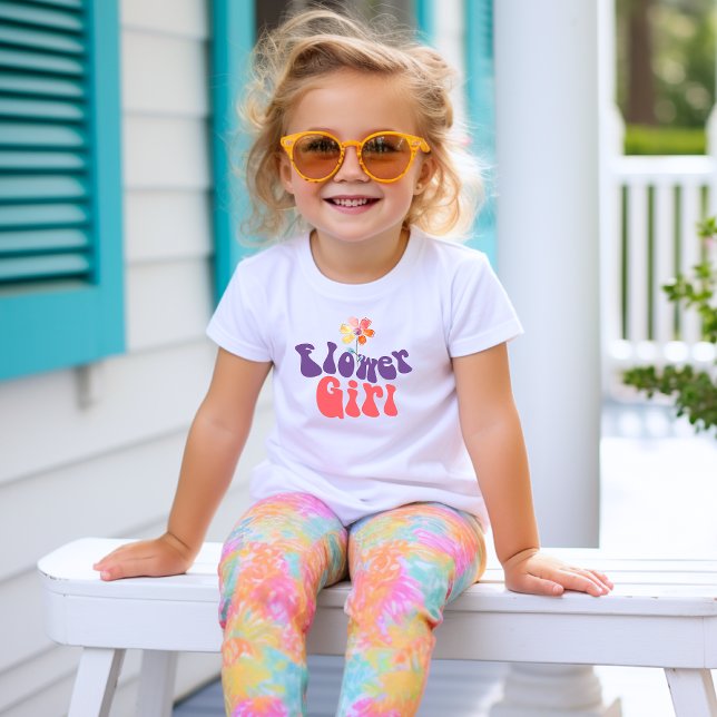 Camiseta de casamento de menina de flor Boho rosa  (Criador carregado)