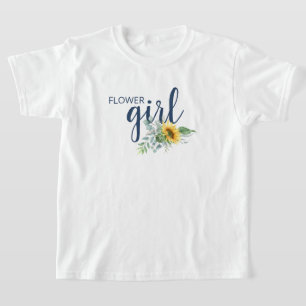 Camiseta de casamento de menina de flor girassol