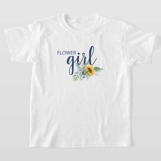 Camiseta de casamento de menina de flor girassol (Postura )