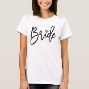 Camiseta de Casamento de Noiva Brush Diamond Brida