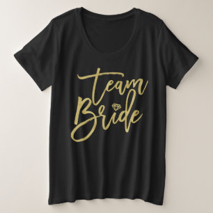 Camiseta de Casamento Dourada da Festa Bridal de P