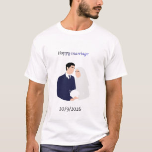 Camiseta de Casamento Personalizada Frente e Verso