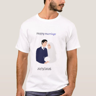 Camiseta de Casamento Personalizada Frente e Verso
