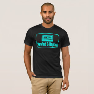 Camiseta de Cassete VHS Rebobinar e Reproduzir