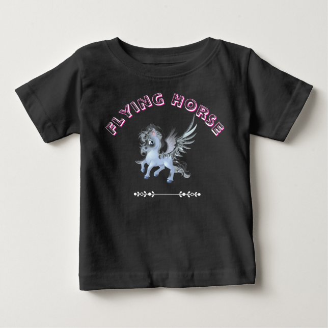 Camiseta de Cavalo Voador - Design de Cavalo Mágic (Frente)